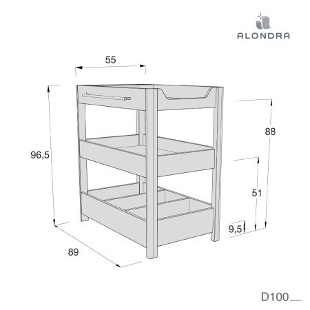 MUEBLE CAMBIADOR CON ESTANTES DADA ALONDRA