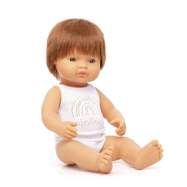MUÑECO BEBE 38 CM. PELIRROJO MINILAND
