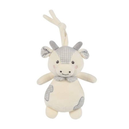PELUCHE MUSICAL VACA LITTLE BLOOM GRIS