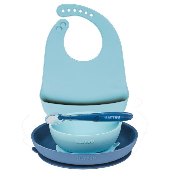 VAJILLA DINNER SET + BABERO SILICONA NATTOU
