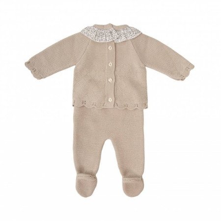 CONJUNTO BEBE PUNTO MANGA LARGA CON CAPOTA BABIDU