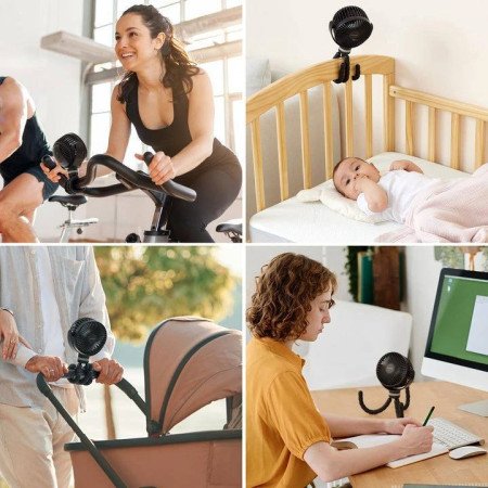 VENTILADOR PORTATIL USB-VIAJE NEGRO