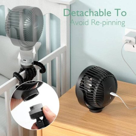 VENTILADOR PORTATIL USB-VIAJE NEGRO