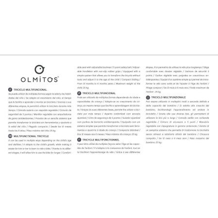 TRICICLO MULTIFUNCION PLEGABLE EVOL OLMITOS
