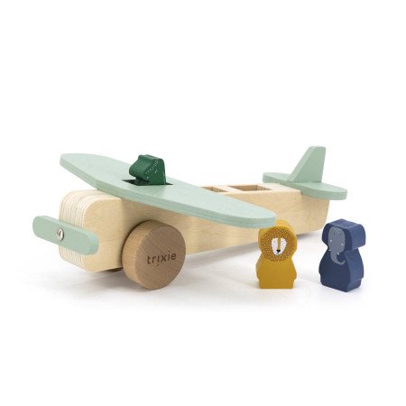 AVION CON PERSONAJES DE MADERA TRIXIE
