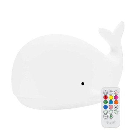 LAMPARA DE SILICONA BALLENA CON CONTROL REMOTO
