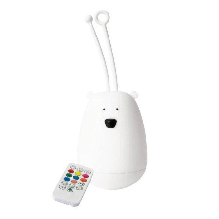 LAMPARA DE SILICONA OSO BLANCO CON COLGADOR Y CONTROL REMOTO
