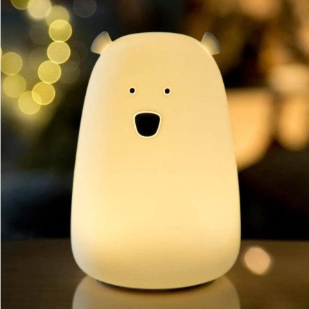 LAMPARA DE SILICONA OSO BLANCO CON CONTROL REMOTO