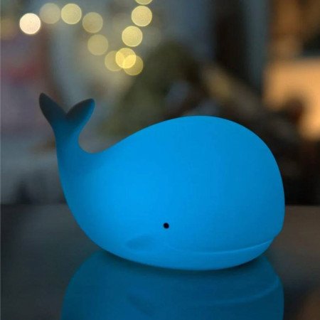LAMPARA DE SILICONA BALLENA CON CONTROL REMOTO