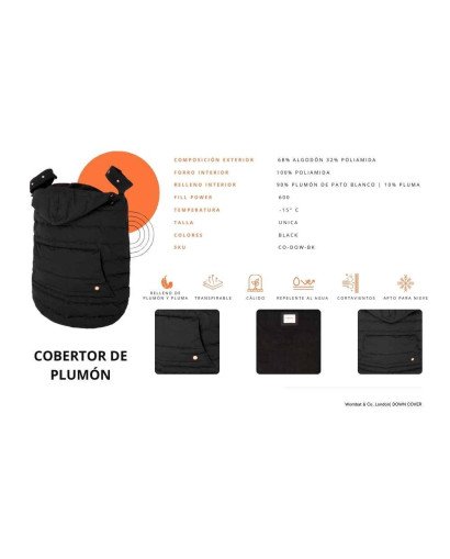 COBERTOR DE PORTEO PLUMON IMPERMEABLE WOMBAT LONDON