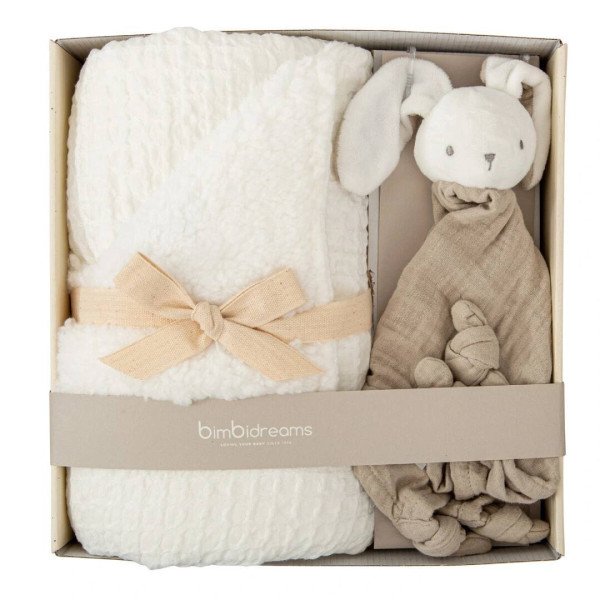 CAJA REGALO RECIEN NACIDO MANTA Y DOUDOU BIMBIDREAMS