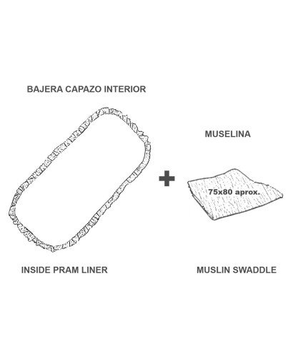KIT BAJERA INTERIOR CAPAZO Y MUSELINA UZTURRE