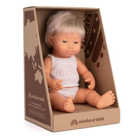 MUÑECO BEBE 38 CM. S.DOWN MINILAND