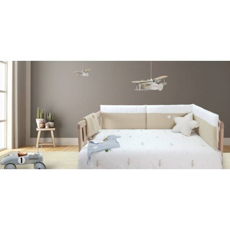 PACK FUNDA NORDICA Y PROTECTOR CUNA 70 LITTLE HOUSE