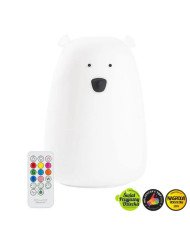 LAMPARA DE SILICONA OSO BLANCO CON CONTROL REMOTO