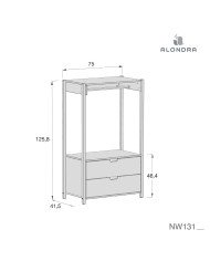 ARMARIO MONTESSORI CON COLGADOR Y CAJONES ALONDRA