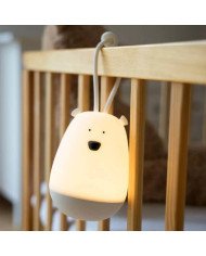 LAMPARA DE SILICONA OSO BLANCO CON COLGADOR Y CONTROL REMOTO