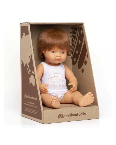 MUÑECO BEBE 38 CM. PELIRROJO MINILAND