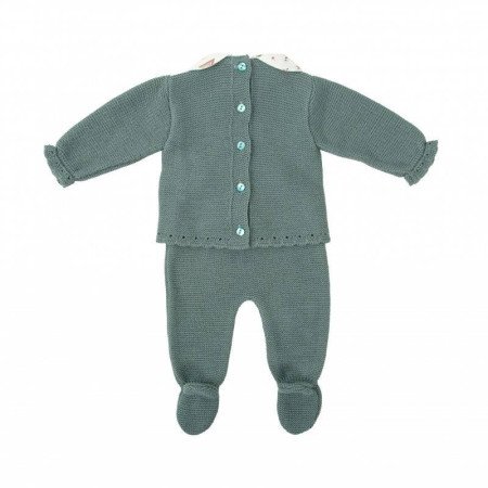 CONJUNTO BEBE PUNTO MANGA LARGA CON CAPOTA BABIDU