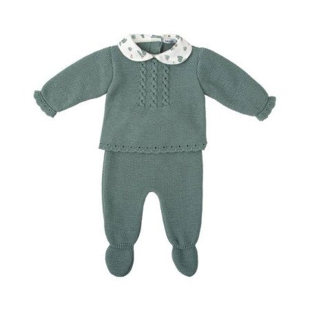 CONJUNTO BEBE PUNTO MANGA LARGA CON CAPOTA BABIDU