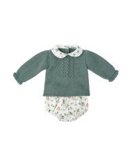 CONJUNTO BEBE PUNTO RANITA CON CAPOTA BABIDU
