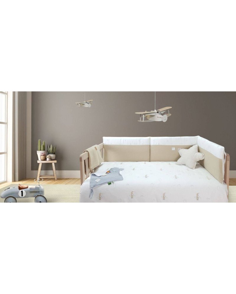 PACK FUNDA NORDICA Y PROTECTOR CUNA 70 LITTLE HOUSE