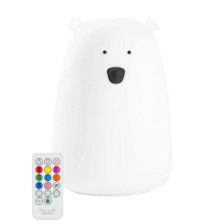 LAMPARA DE SILICONA OSO BLANCO CON CONTROL REMOTO