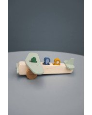 AVION CON PERSONAJES DE MADERA TRIXIE