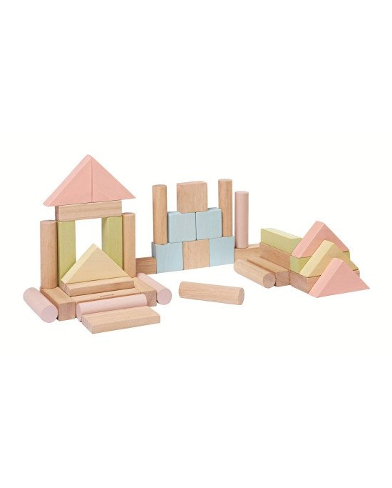 BLOQUES DE CONSTRUCCION DE MADERA PASTEL PLAN TOYS