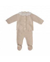 CONJUNTO BEBE PUNTO MANGA LARGA CON CAPOTA BABIDU