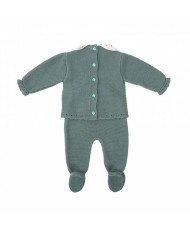 CONJUNTO BEBE PUNTO MANGA LARGA CON CAPOTA BABIDU