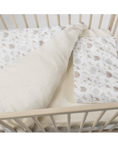EDREDON BAJERA Y ALMOHADA CUNA 120X60 NARA PASITO A PASITO