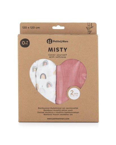 SET 2 MUSELINAS BAMBU 120X120 PETITE&MARS