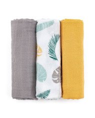 SET 3 MUSELINAS BAMBU 70x70 PETITE&MARS