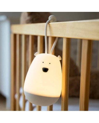 LAMPARA DE SILICONA OSO BLANCO CON COLGADOR Y CONTROL REMOTO