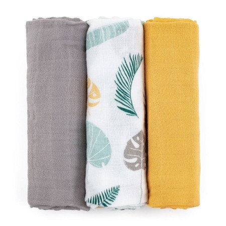 SET 3 MUSELINAS BAMBU 70x70 PETITE&MARS