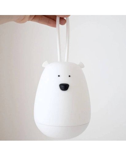 LAMPARA DE SILICONA OSO BLANCO CON COLGADOR Y CONTROL REMOTO