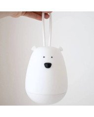 LAMPARA DE SILICONA OSO BLANCO CON COLGADOR Y CONTROL REMOTO