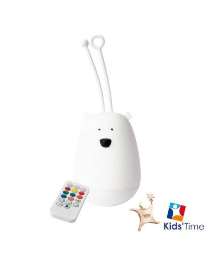 LAMPARA DE SILICONA OSO BLANCO CON COLGADOR Y CONTROL REMOTO