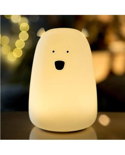 LAMPARA DE SILICONA OSO BLANCO CON CONTROL REMOTO