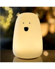 LAMPARA DE SILICONA OSO BLANCO CON CONTROL REMOTO