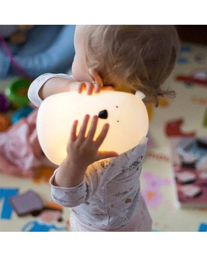 LAMPARA DE SILICONA OSO BLANCO CON CONTROL REMOTO