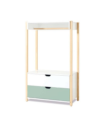 ARMARIO MONTESSORI CON COLGADOR Y CAJONES ALONDRA