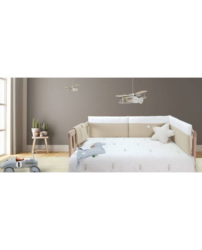 PACK FUNDA NORDICA Y PROTECTOR CUNA 70 LITTLE HOUSE