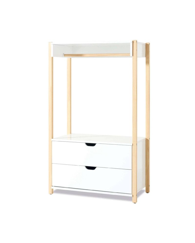 ARMARIO MONTESSORI CON COLGADOR Y CAJONES ALONDRA