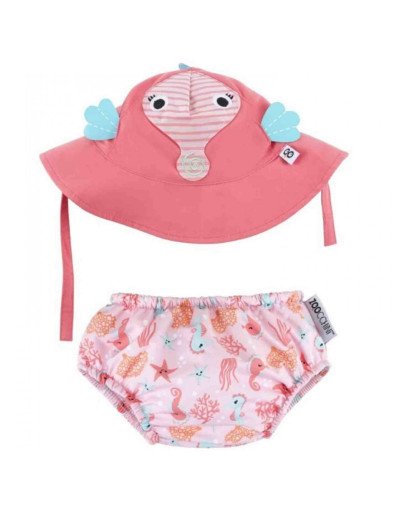 BAÑADOR PAÑAL + GORRO UPF 50+ ZOOCCHINI