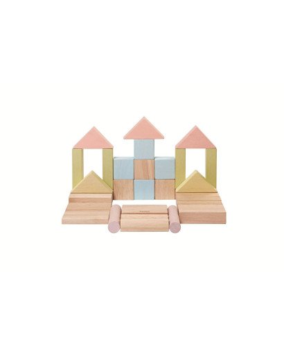 BLOQUES DE CONSTRUCCION DE MADERA PASTEL PLAN TOYS