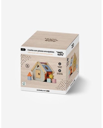 CASITA CON PIEZAS ENCAJABLES MADERA SARO