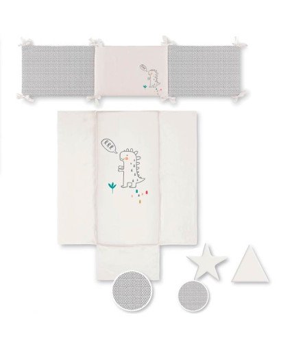 COLCHA + PROTECTOR CUNA 60 DINOS BIMBIDREAMS