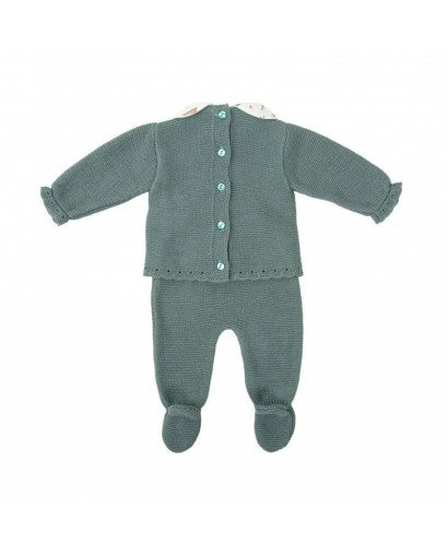 CONJUNTO BEBE PUNTO MANGA LARGA CON CAPOTA BABIDU